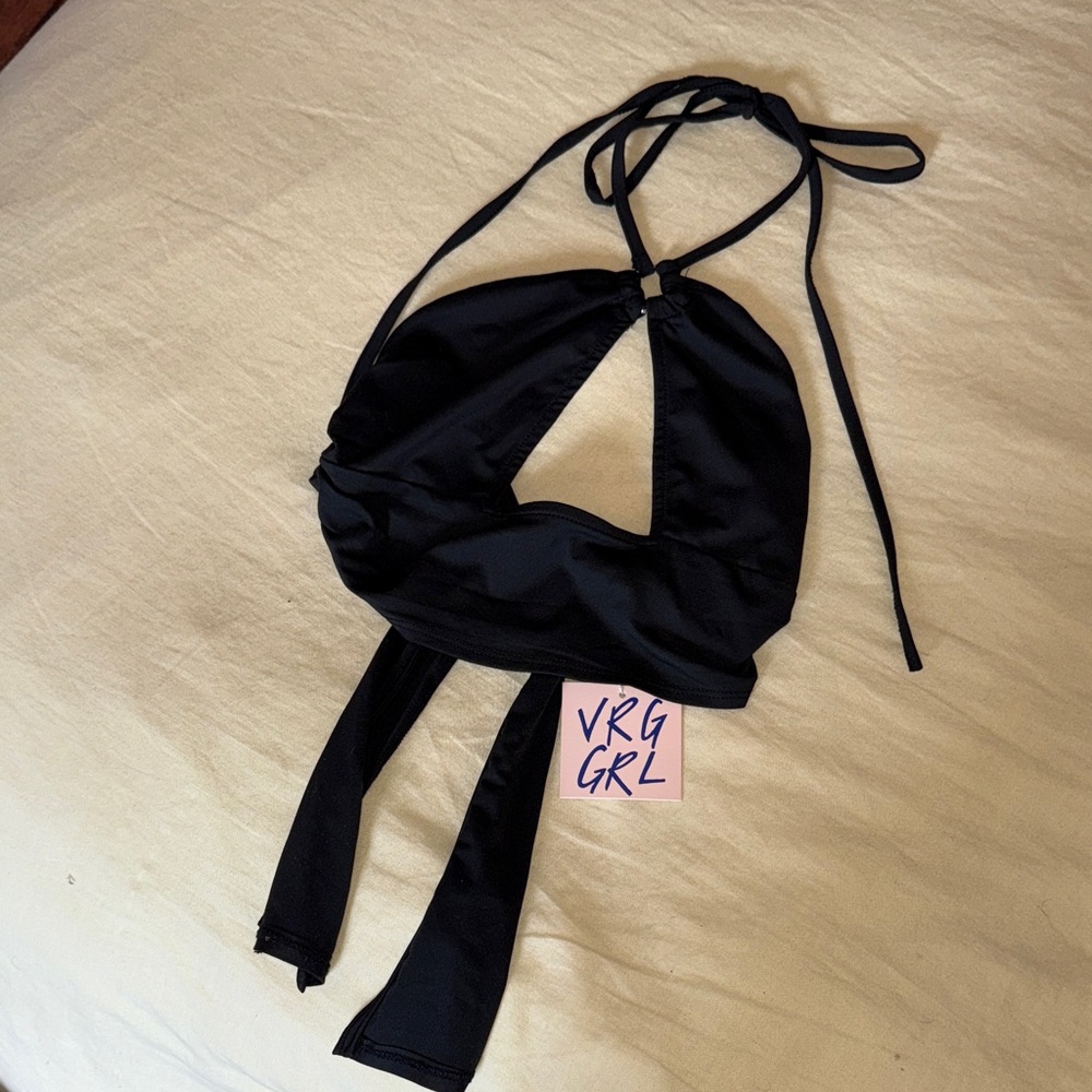 NWT Vrg Grl Black Halter Top